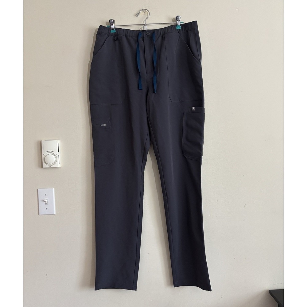 FIGS Mens Large Straight Leg Scrub Pants Charcoal Gray PO 3468